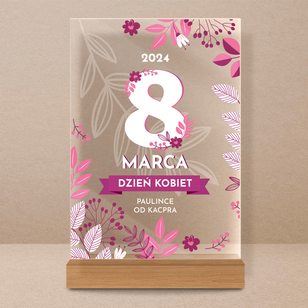 8 marca Dzień Kobiet - Druk na szkle, spersonalizowany prezent dla niej - Adamell.pl