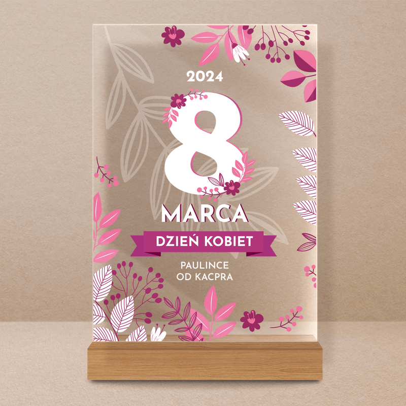 8 marca Dzień Kobiet - Druk na szkle, spersonalizowany prezent dla niej - Adamell.pl
