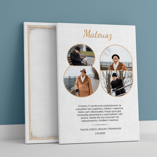 80 urodziny dziadka - druk na płótnie, spersonalizowany prezent dla dziadka - Adamell.pl