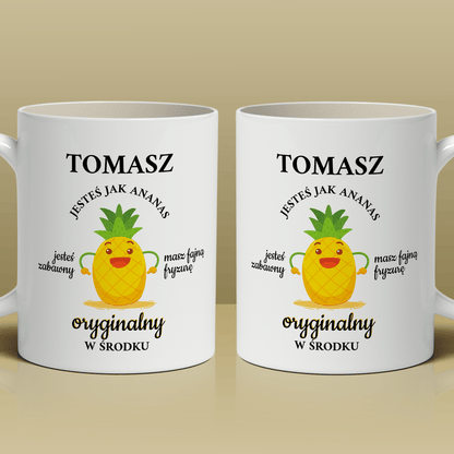 Ananas - 1x Kubek z nadrukiem, spersonalizowany prezent dla chłopaka - Adamell.pl