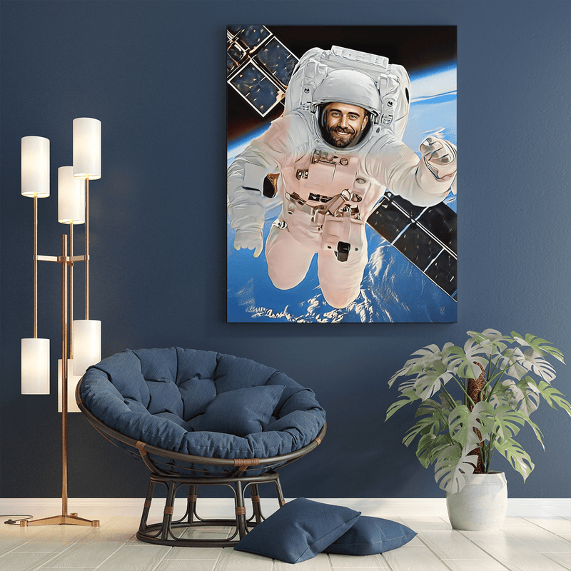 Astronauta kolorowy szkic - druk na płótnie, spersonalizowany prezent dla przyjaciela - Adamell.pl