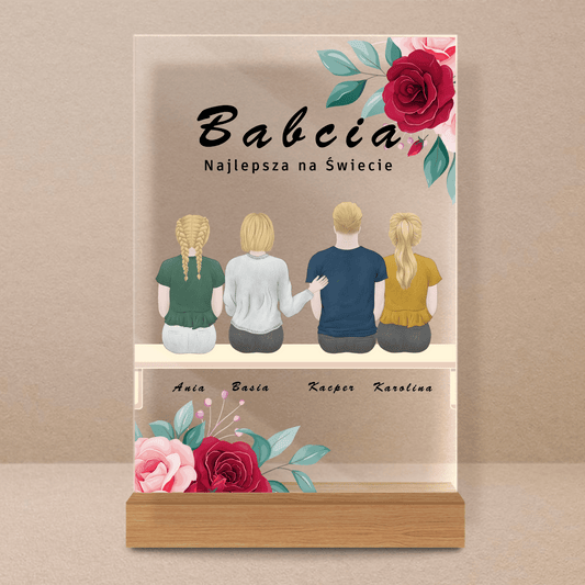 Babcia najlepsza na świecie - Druk na szkle, spersonalizowany prezent - Adamell.pl