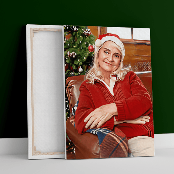 Babcia w święta - druk na płótnie, spersonalizowany prezent dla babci - Adamell.pl