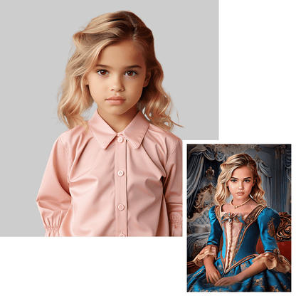 Baśniowy portret - druk na płótnie, spersonalizowany prezent dla dziecka - Adamell.pl