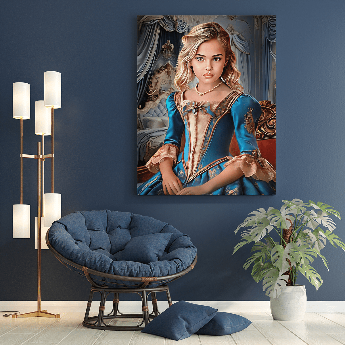 Baśniowy portret - druk na płótnie, spersonalizowany prezent dla dziecka - Adamell.pl