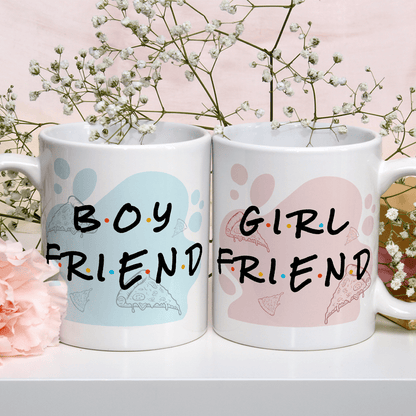 Boyfriend & Girlfriend - Zestaw 2 x Kubek z nadrukiem, spersonalizowany prezent dla pary - Adamell.pl