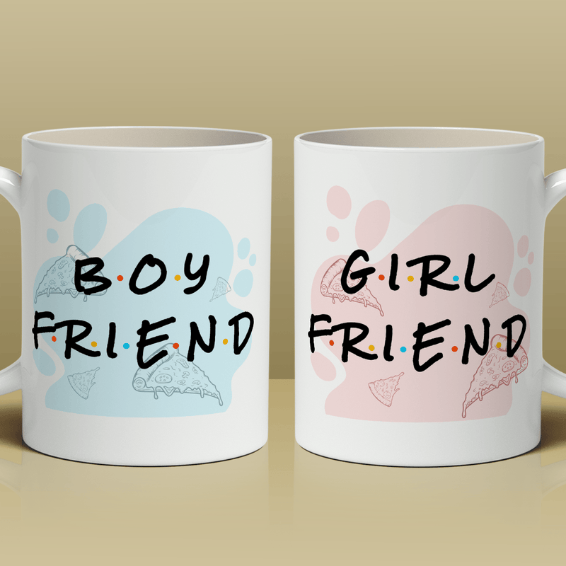 Boyfriend & Girlfriend - Zestaw 2 x Kubek z nadrukiem, spersonalizowany prezent dla pary - Adamell.pl