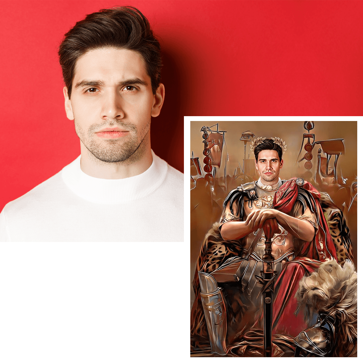 Cezar portret - druk na płótnie, spersonalizowany prezent dla niego - Adamell.pl - Wyjątkowe Prezenty