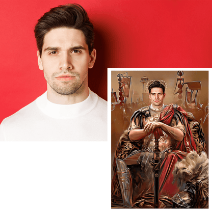 Cezar portret - druk na płótnie, spersonalizowany prezent dla niego - Adamell.pl - Wyjątkowe Prezenty