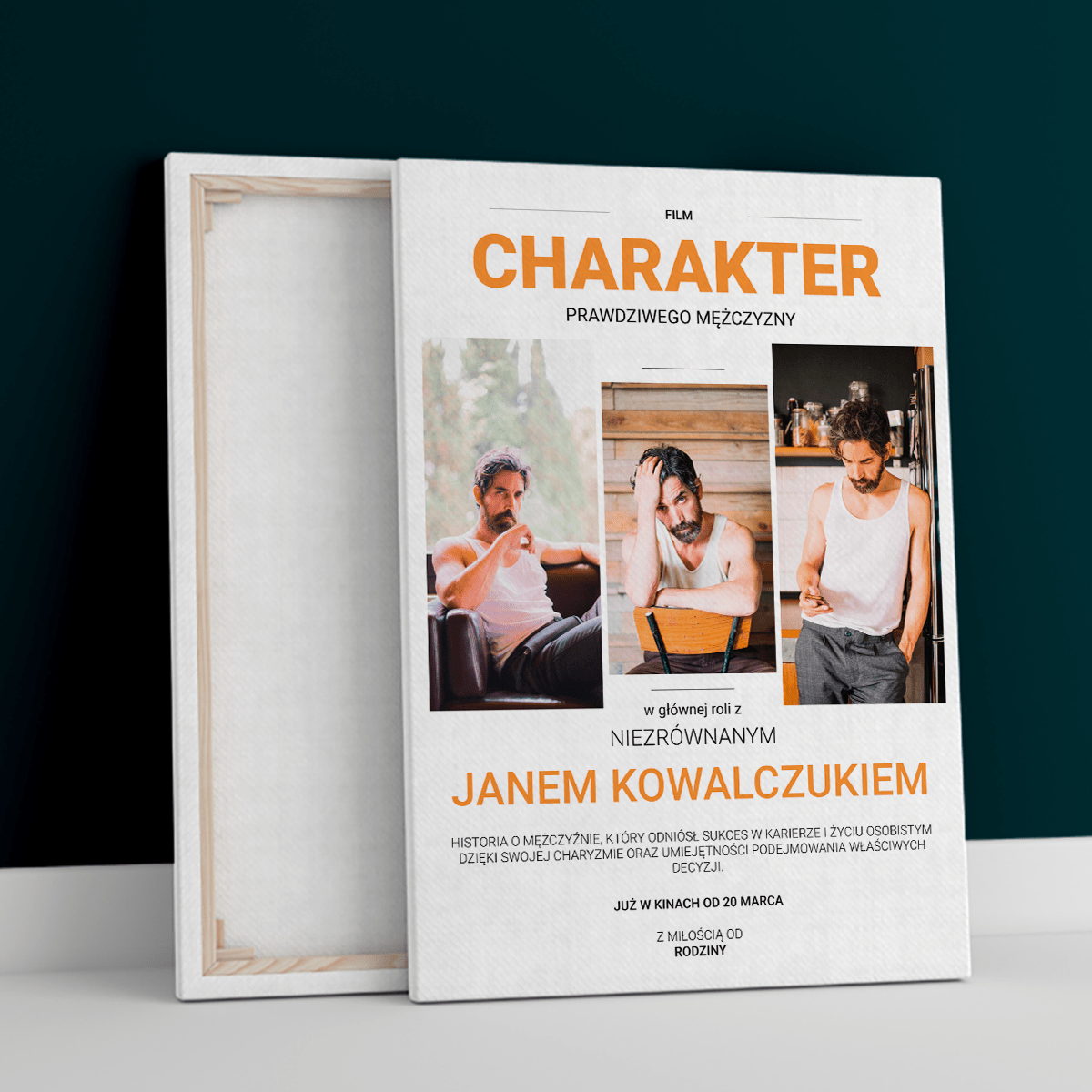 Charakter prawdziwego mężczyzny - druk na płótnie, spersonalizowany prezent dla niego - Adamell.pl