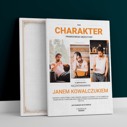 Charakter prawdziwego mężczyzny - druk na płótnie, spersonalizowany prezent dla niego - Adamell.pl