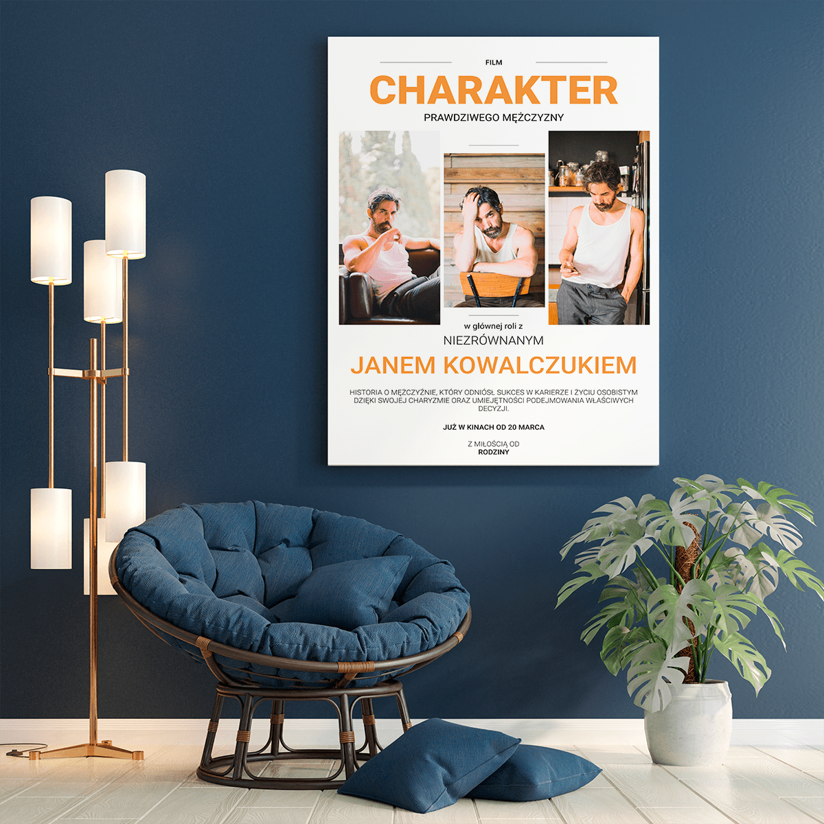 Charakter prawdziwego mężczyzny - druk na płótnie, spersonalizowany prezent dla niego - Adamell.pl