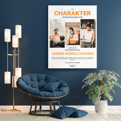 Charakter prawdziwego mężczyzny - druk na płótnie, spersonalizowany prezent dla niego - Adamell.pl