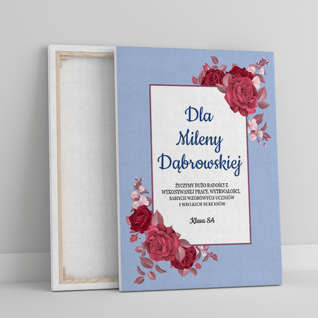 Ciepłe życzenia - druk na płótnie, spersonalizowany prezent dla nauczyciela - Adamell.pl