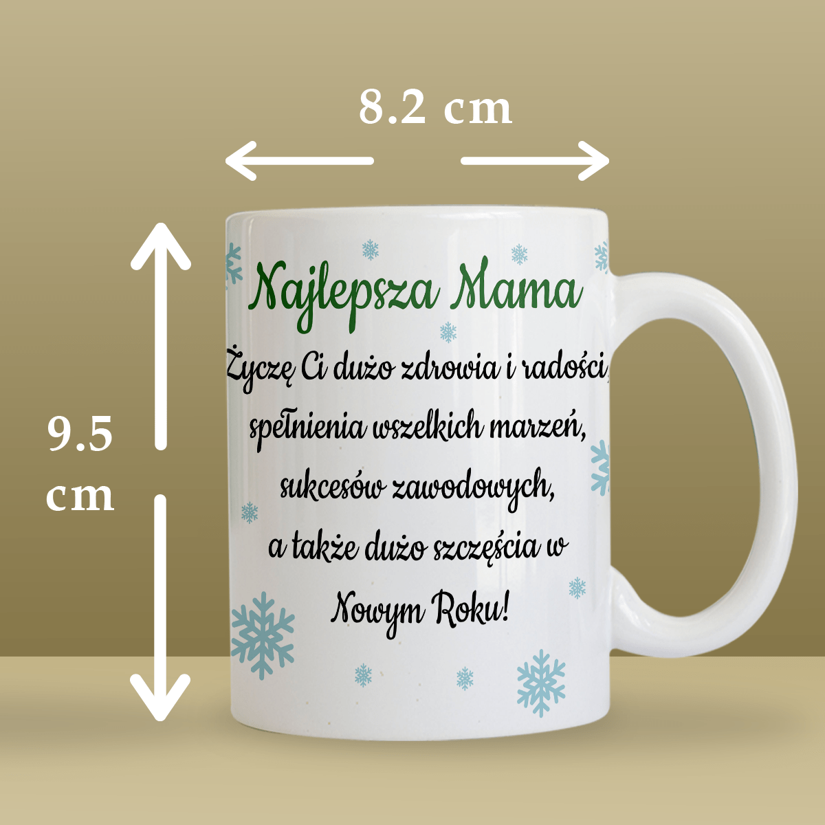 Ciepłe życzenia gwiazdkowe - 1x Kubek z nadrukiem, spersonalizowany prezent dla mamy - Adamell.pl