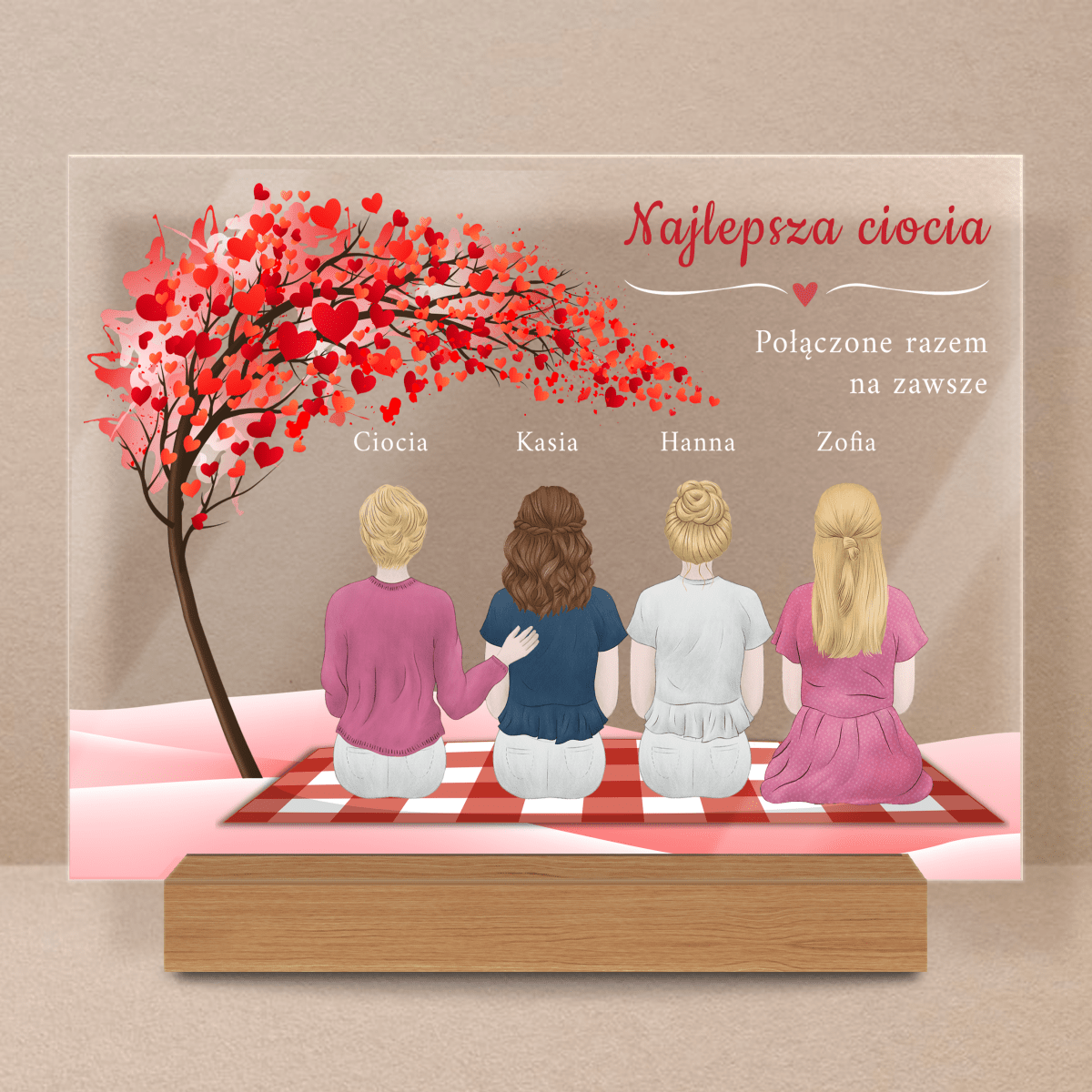 Ciocia clipart - Druk na szkle, spersonalizowany prezent dla cioci - Adamell.pl