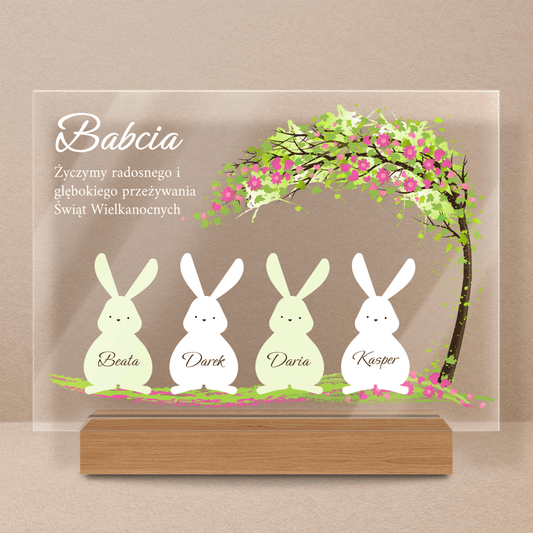 Clipart króliczki wielkanocne - Druk na szkle, spersonalizowany prezent dla babci - Adamell.pl