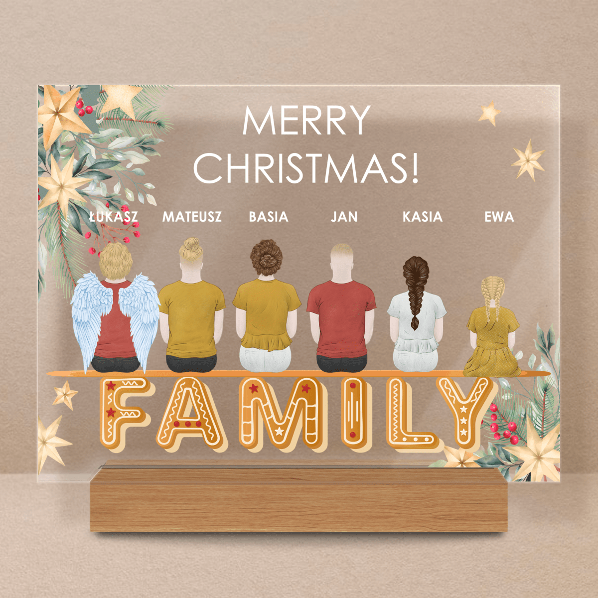 Clipart świąteczny Family - Druk na szkle, spersonalizowany prezent dla rodziców - Adamell.pl
