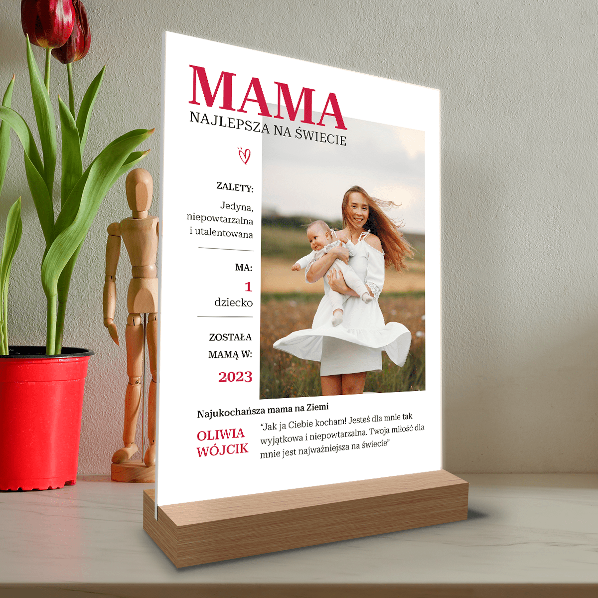 Czasopismo Mama - druk na szkle, spersonalizowany prezent dla mamy - Adamell.pl