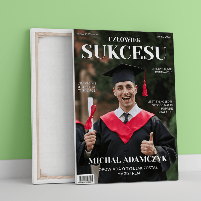 Człowiek sukcesu - druk na płótnie, spersonalizowany prezent dla brata - Adamell.pl