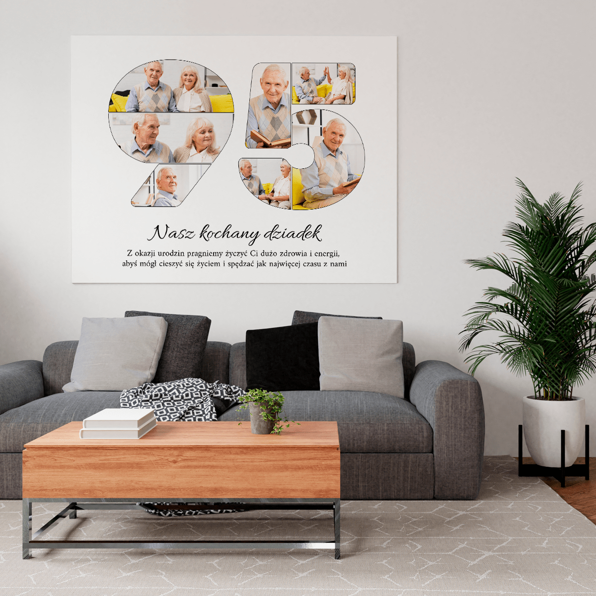Dla dziadka 95 lat - druk na płótnie, spersonalizowany prezent dla dziadka - Adamell.pl