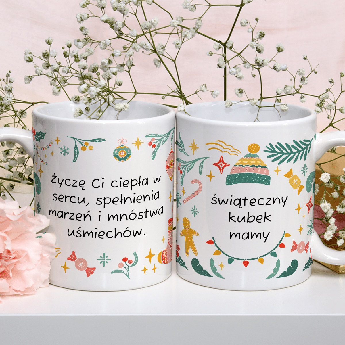 Dla mamy na święta - 1x Kubek z nadrukiem, spersonalizowany prezent dla mamy - Adamell.pl