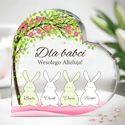 Dla mojej kochającej babci - Szklane serce, spersonalizowany prezent dla babci - Adamell.pl