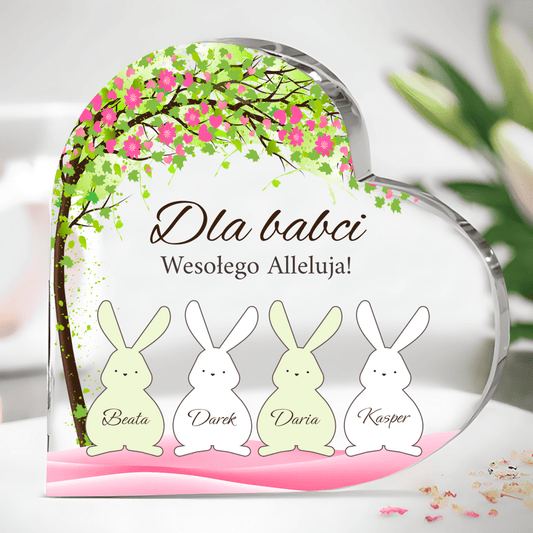 Dla mojej kochającej babci - Szklane serce, spersonalizowany prezent dla babci - Adamell.pl