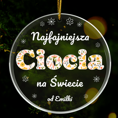 Dla najfajniejszej cioci - bombka choinkowa, spersonalizowany prezent dla cioci - Adamell.pl