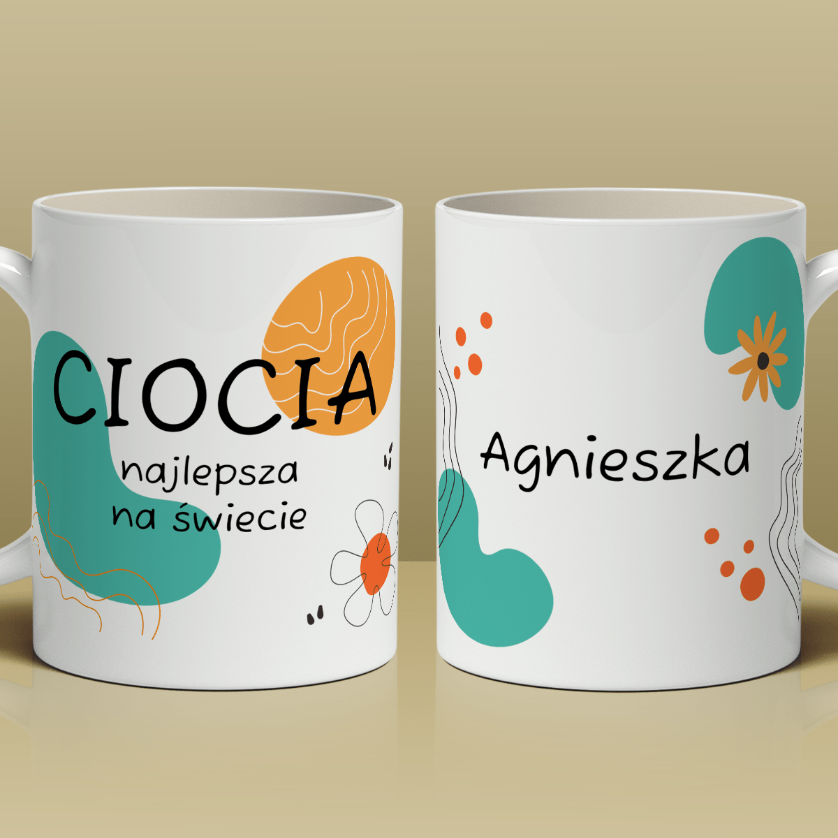 Dla najlepszej cioci - 1x Kubek z nadrukiem, spersonalizowany prezent dla cioci - Adamell.pl