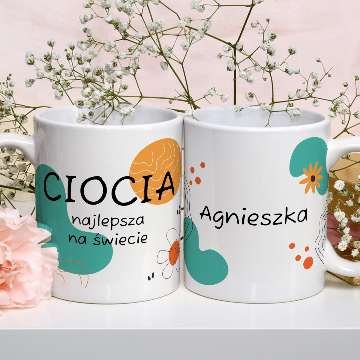 Dla najlepszej cioci - 1x Kubek z nadrukiem, spersonalizowany prezent dla cioci - Adamell.pl