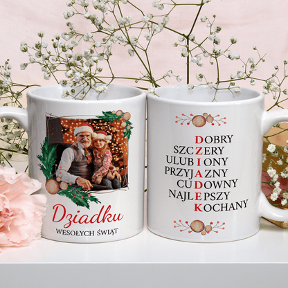 Dla najwspanialszego dziadka - 1x Kubek z nadrukiem, spersonalizowany prezent dla dziadka - Adamell.pl