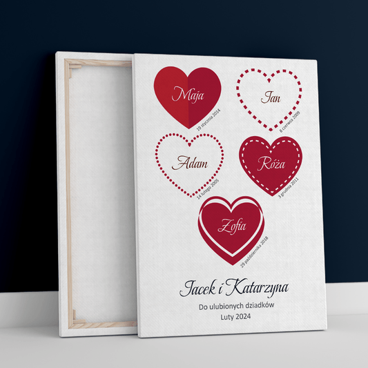 Dla naszych dziadków - druk na płótnie, spersonalizowany prezent dla dziadków - Adamell.pl