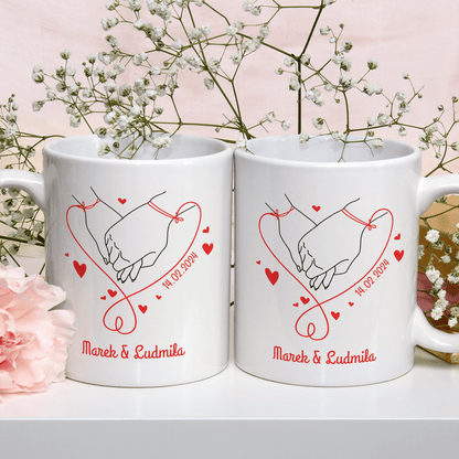 Dla pary zakochanych - 1x Kubek z nadrukiem, spersonalizowany prezent dla pary - Adamell.pl