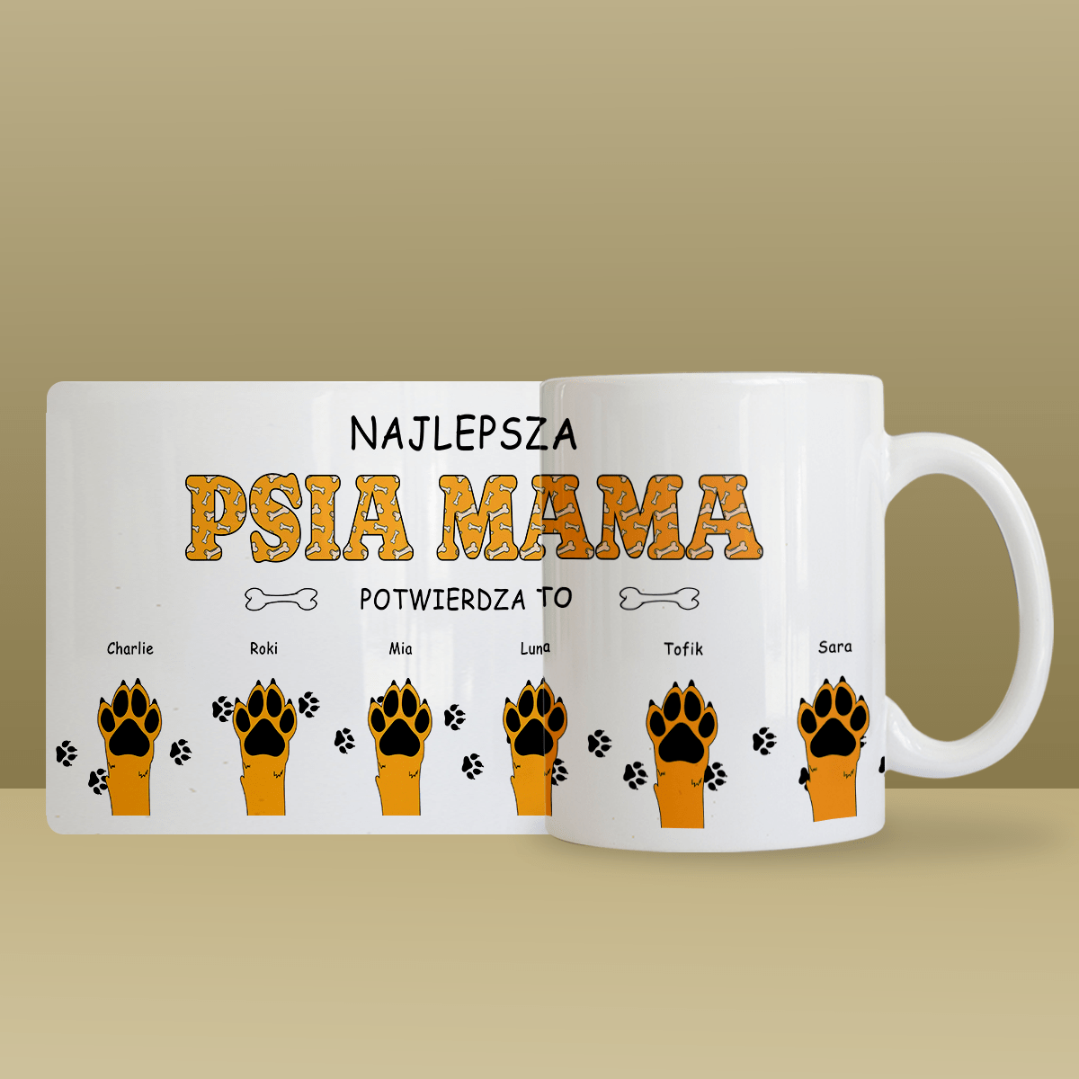 Dla psiej mamy - 1x Kubek z nadrukiem, spersonalizowany prezent - Adamell.pl