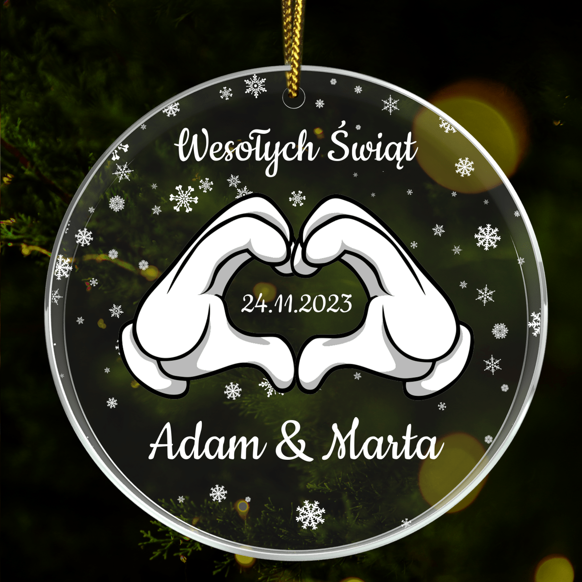 Dla ukochanego - bombka choinkowa, spersonalizowany prezent dla chłopaka - Adamell.pl