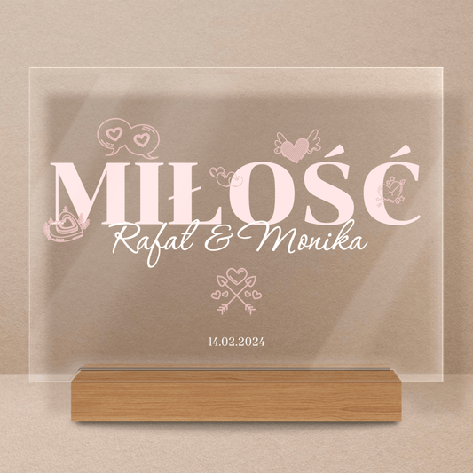 Dla ukochanej osoby - Druk na szkle, spersonalizowany prezent dla pary - Adamell.pl