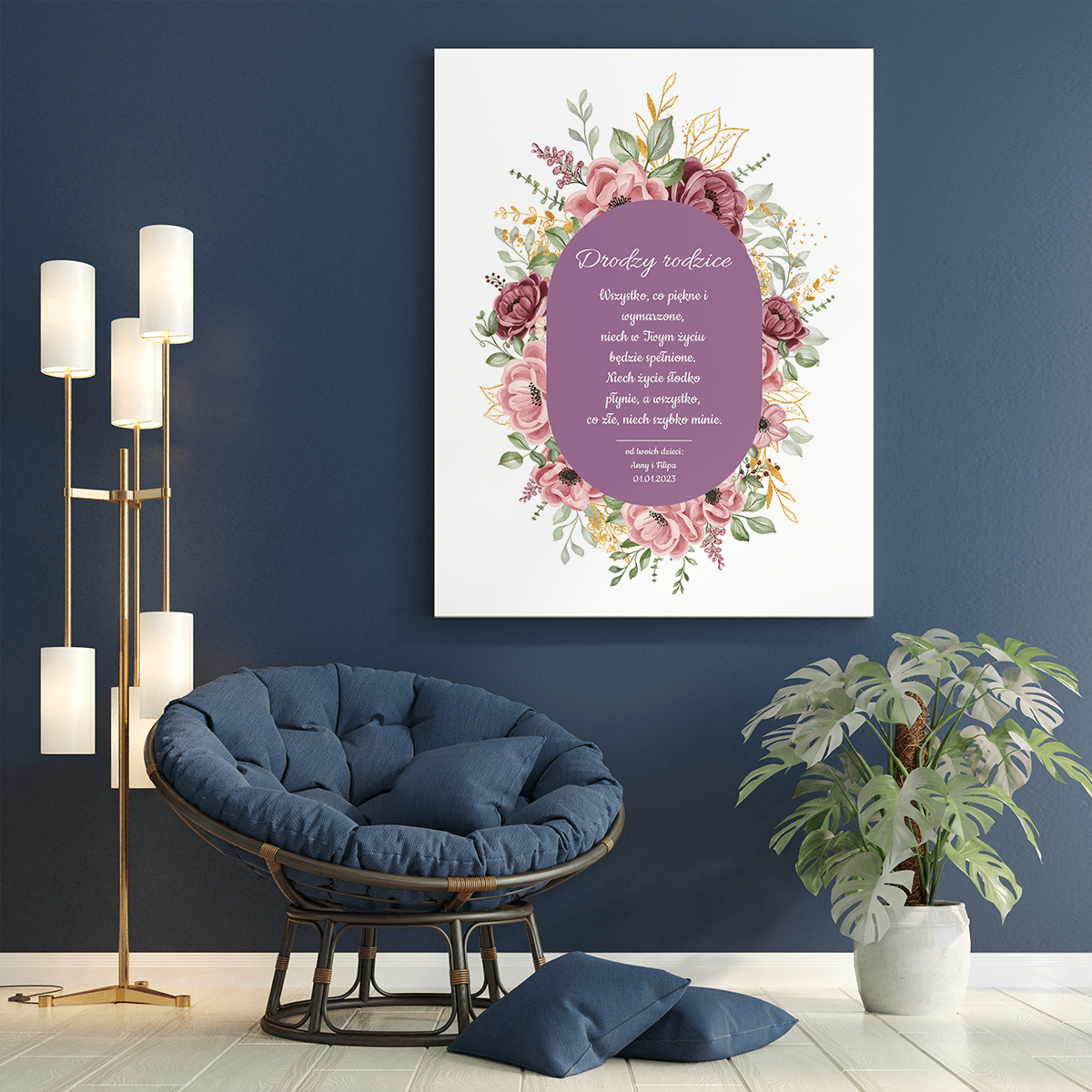 Dla ukochanych rodziców - druk na płótnie, spersonalizowany prezent dla rodziców - Adamell.pl