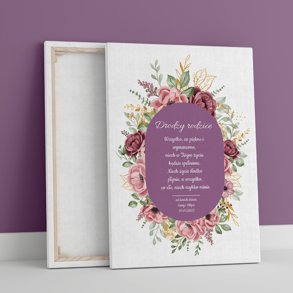 Dla ukochanych rodziców - druk na płótnie, spersonalizowany prezent dla rodziców - Adamell.pl