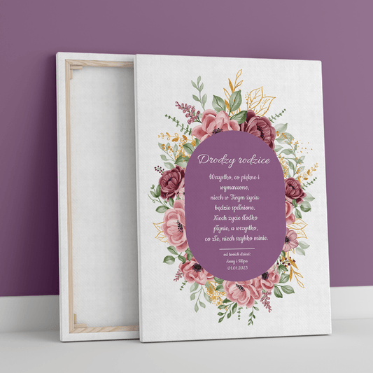 Dla ukochanych rodziców - druk na płótnie, spersonalizowany prezent dla rodziców - Adamell.pl