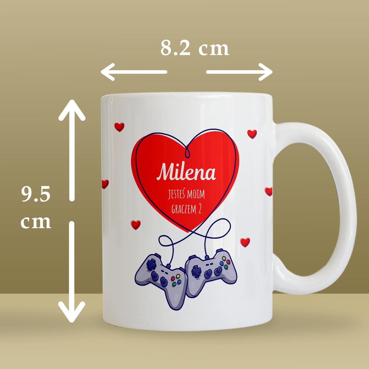 Drugi gracz - 1x Kubek z nadrukiem, spersonalizowany prezent dla pary - Adamell.pl