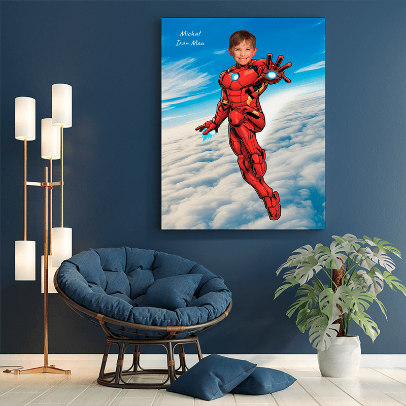 Dziecko Iron Man - druk na płótnie, spersonalizowany prezent dla dziecka - Adamell.pl