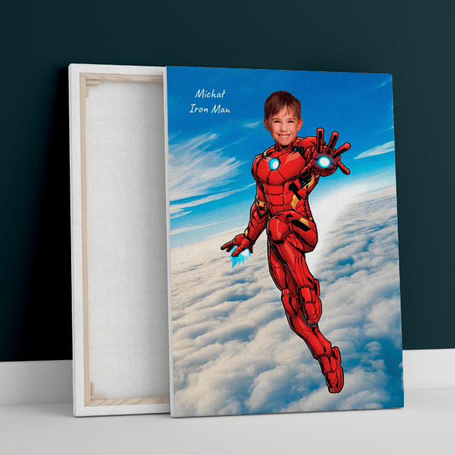 Dziecko Iron Man - druk na płótnie, spersonalizowany prezent dla dziecka - Adamell.pl