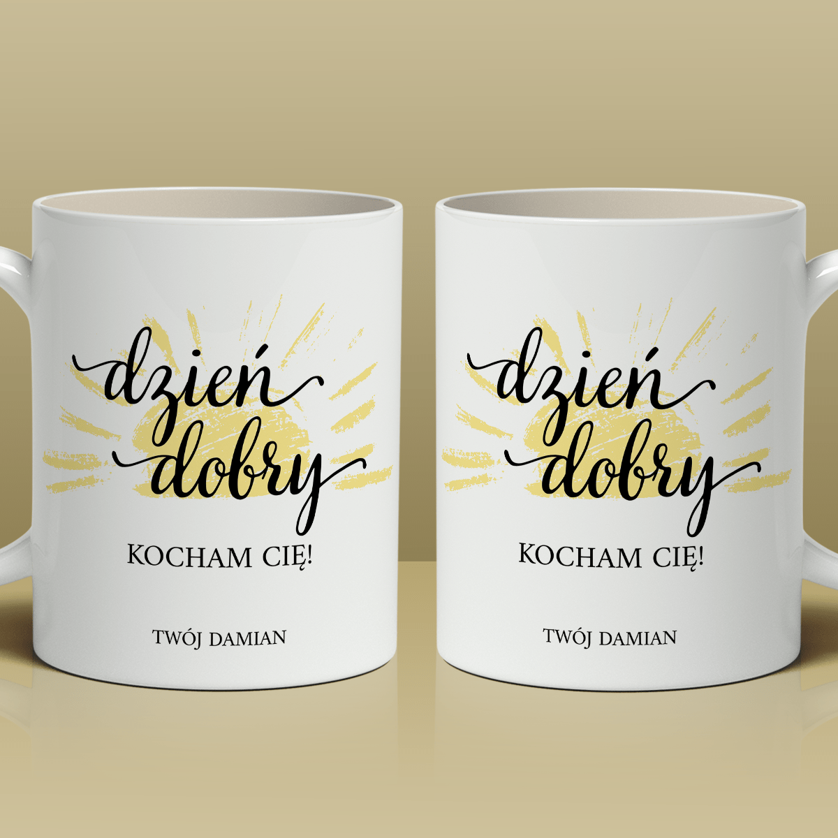 Dzień dobry - Kubek z nadrukiem, spersonalizowany prezent dla niej - Adamell.pl