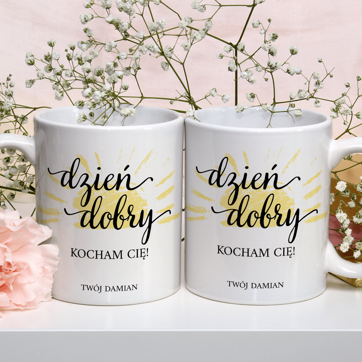 Dzień dobry - Kubek z nadrukiem, spersonalizowany prezent dla niej - Adamell.pl