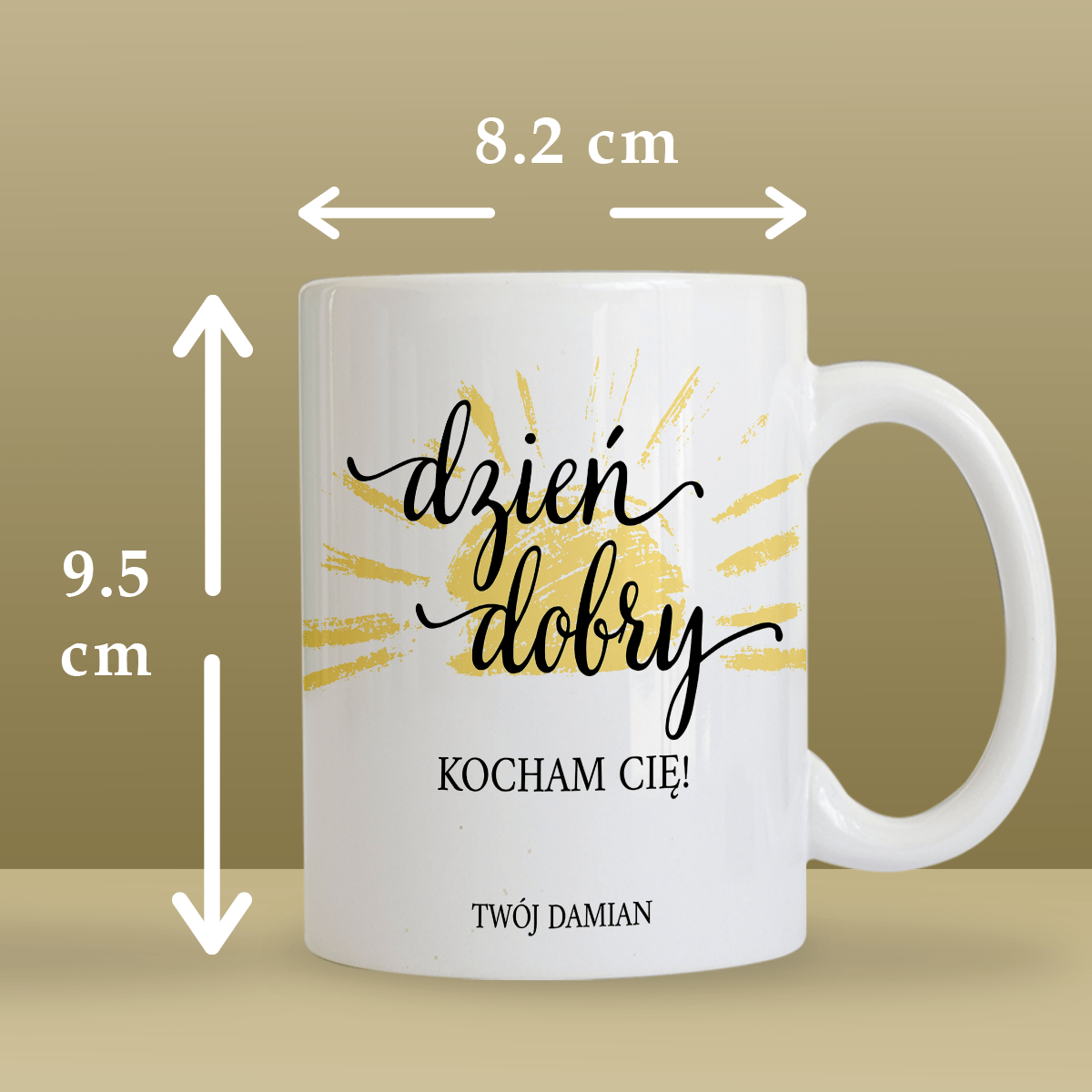 Dzień dobry - Kubek z nadrukiem, spersonalizowany prezent dla niej - Adamell.pl