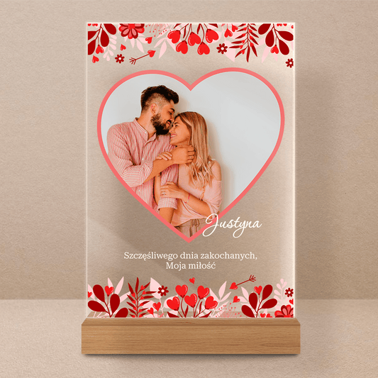 Dzień zakochanych - Druk na szkle, spersonalizowany prezent dla niej - Adamell.pl