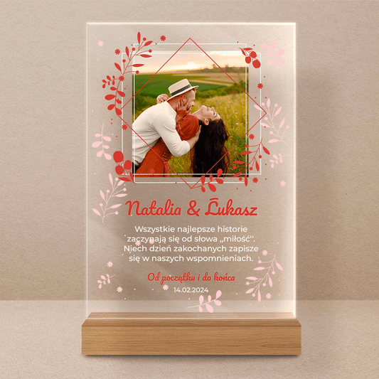 Dzień zakochanych - Druk na szkle, spersonalizowany prezent dla pary - Adamell.pl