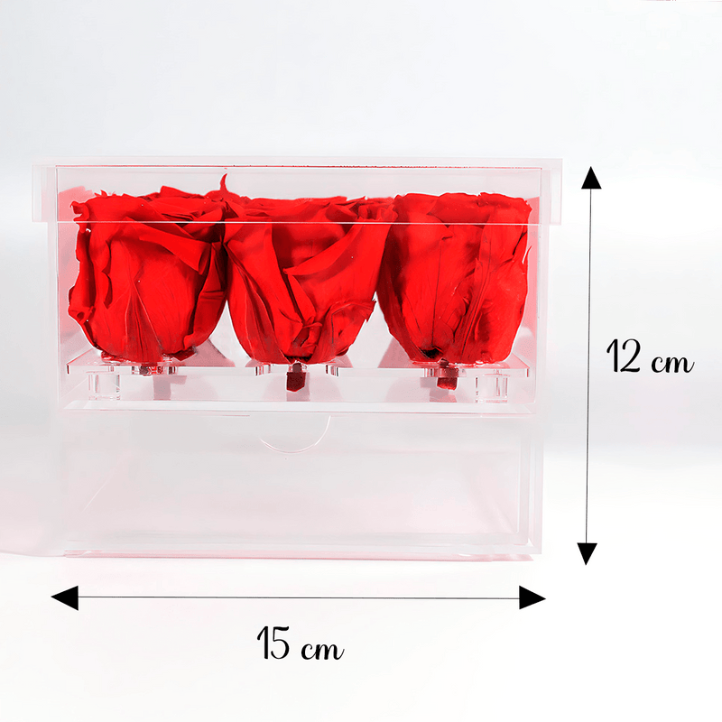Dziewięć czerwonych stabilizowanych róż w szkatułce na biżuterię - wieczna róża - Adamell.pl - Wyjątkowe Prezenty
