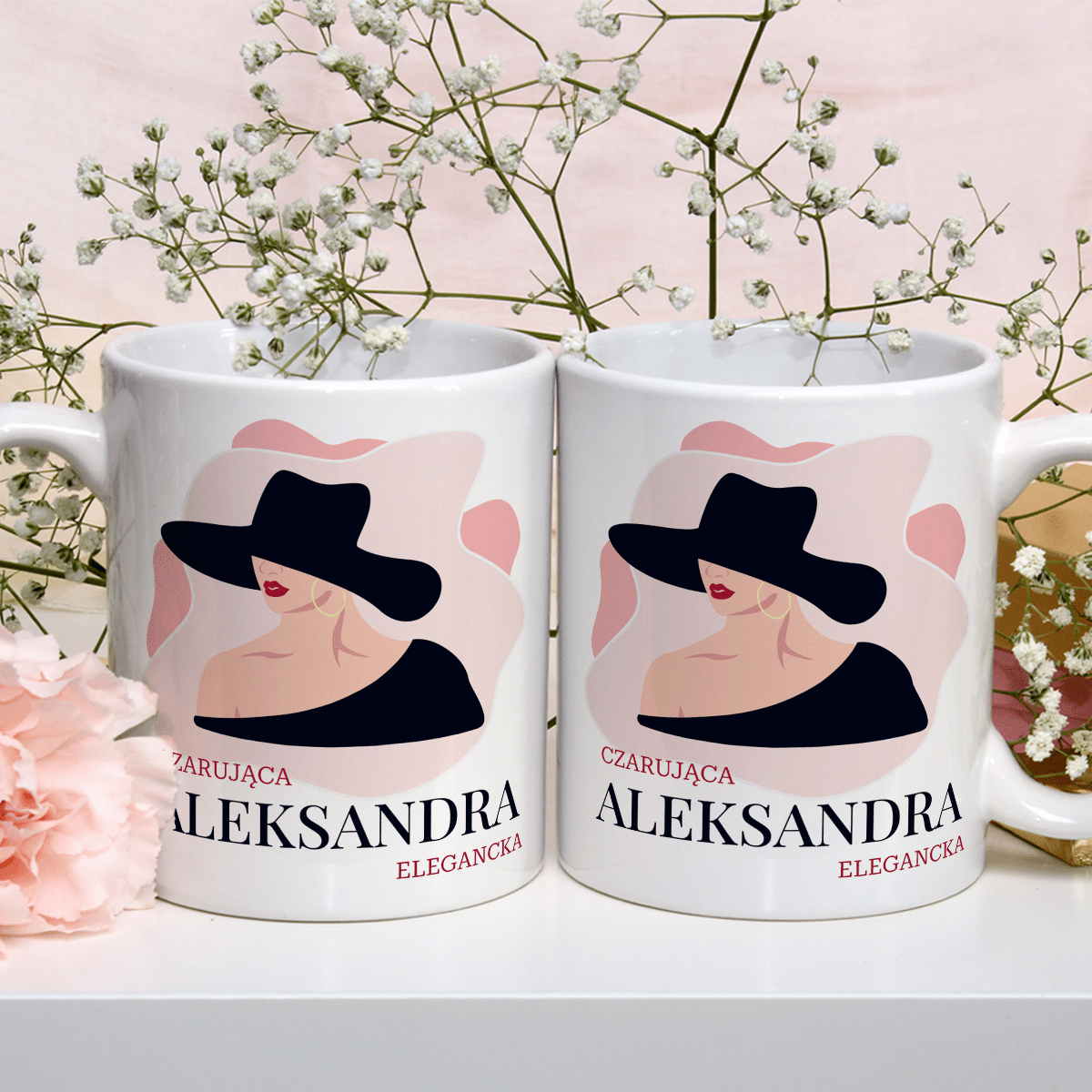 Elegancka lady - 1x Kubek z nadrukiem, spersonalizowany prezent dla kobiety - Adamell.pl